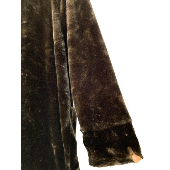 VTG 90s Donnybrook Faux Fur Plush Coat Cozy Teddy Bear Midi Length L RC10152 - Picture 8 of 11